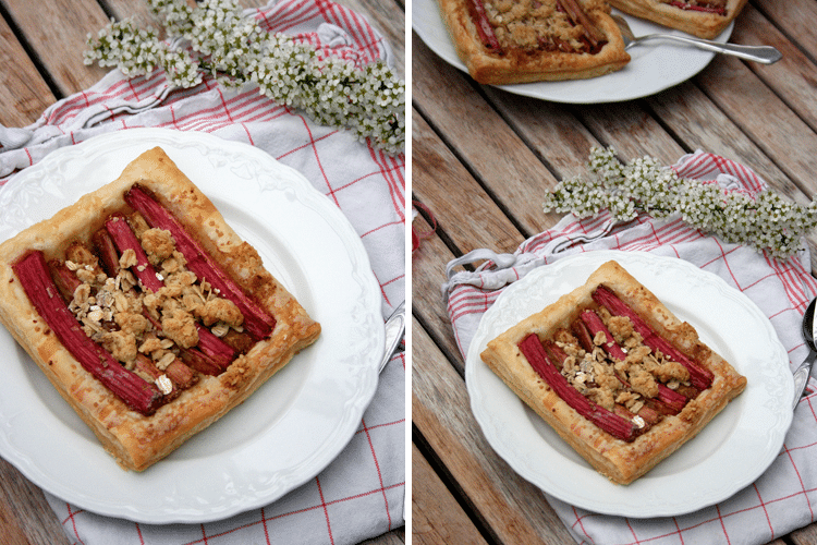Kleine Rhabarber-Tartes mit Zimt und Knusperstreuseln Kleine-Rhabarber-Tartes