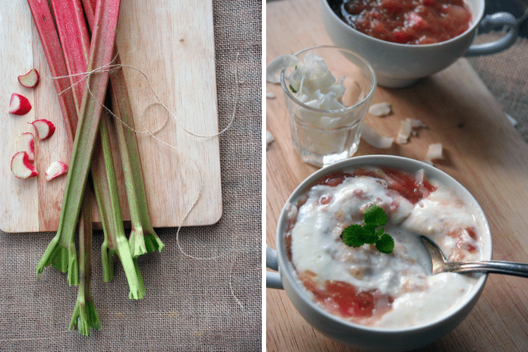Kokos-Joghurt mit Rhabarberkompott