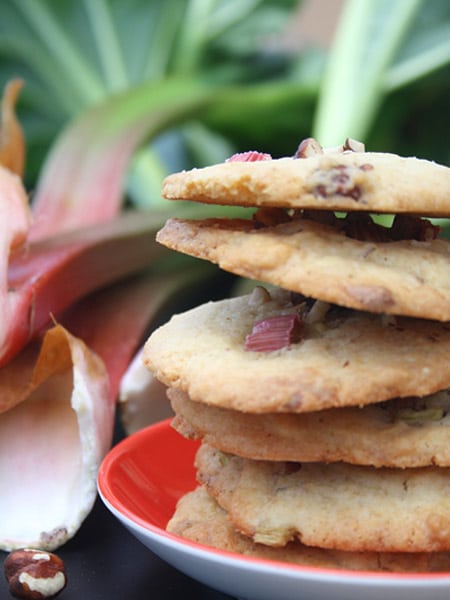 Cookies mit Rhabarber, Vanille und Haselnüssen von Kochmädchen