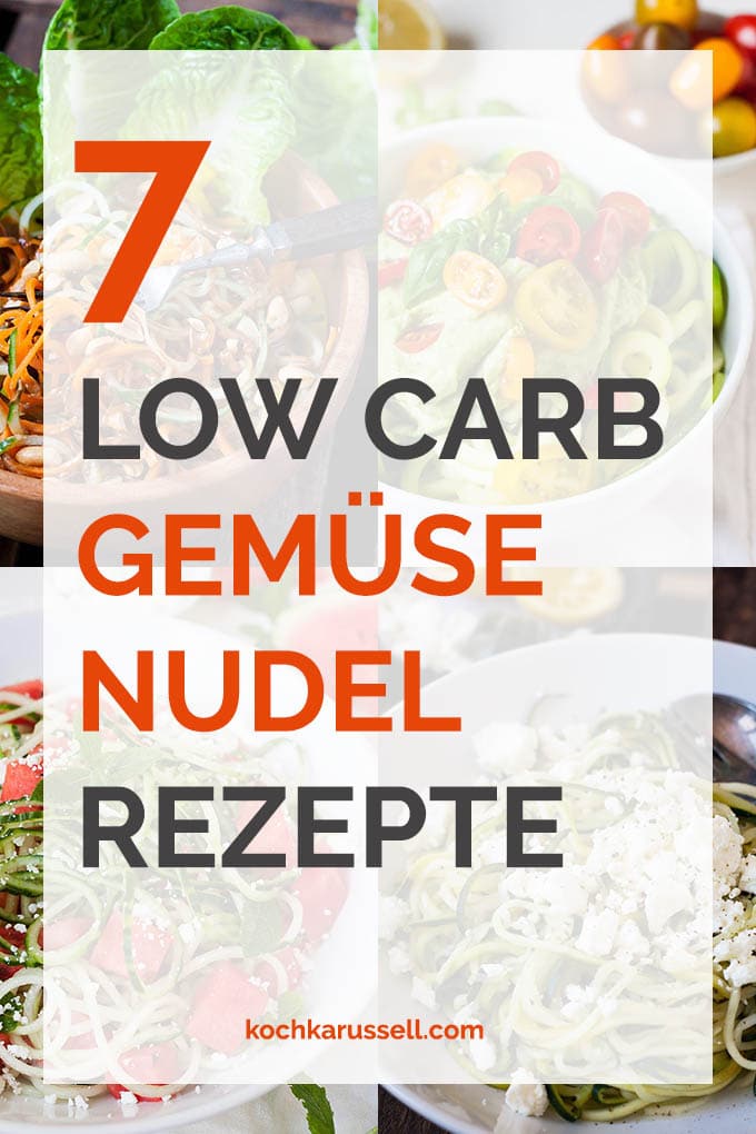 Gemüsenudeln: 7 schnelle Rezepte für Low Carb Nudelglück. Schnell, leicht und super lecker. Unbedingt ausprobieren - Kochkarussell.com