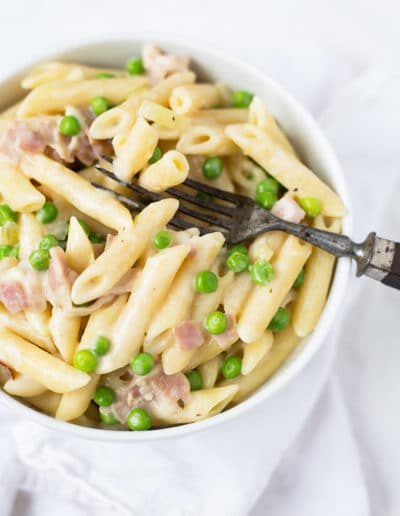 One Pot Pasta mit Schinken-Sahne-Sauce 5