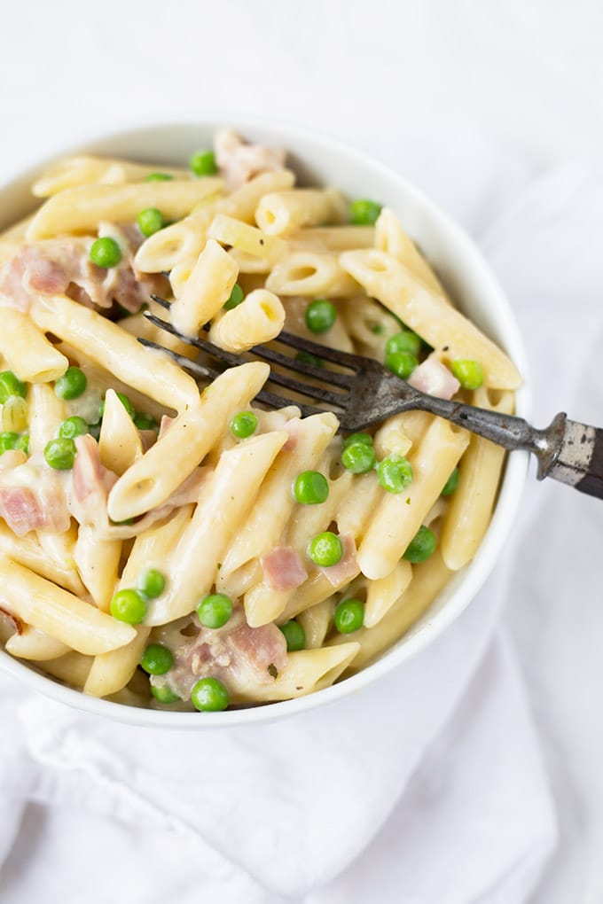 One Pot Pasta mit Schinken-Sahne-Sauce 5