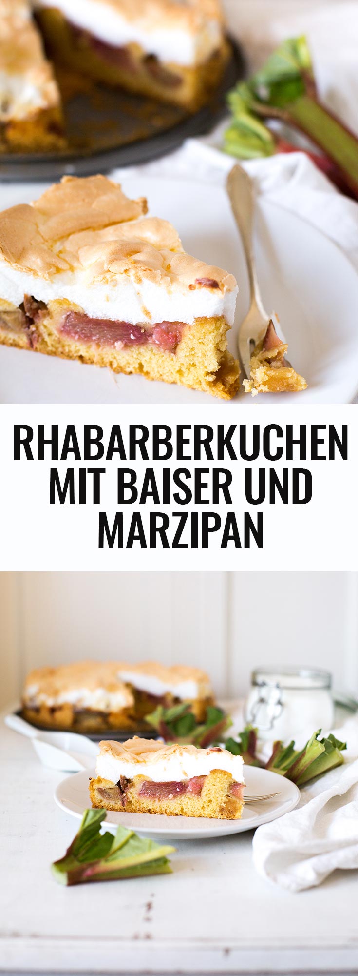 Einfacher Rhabarberkuchen mit Baiser und Marzipan. Dieses schnelle Rezept begeistert garantiert ALLE - Kochkarussell.com Einfacher Rhabarberkuchen mit Baiser und Marzipan. Dieses schnelle Rezept begeistert garantiert ALLE - Kochkarussell.com