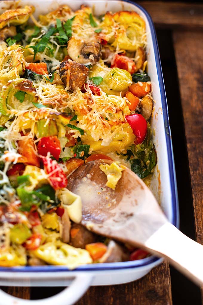 Tortellini-Gemüse-Auflauf mit Sahnesauce-4