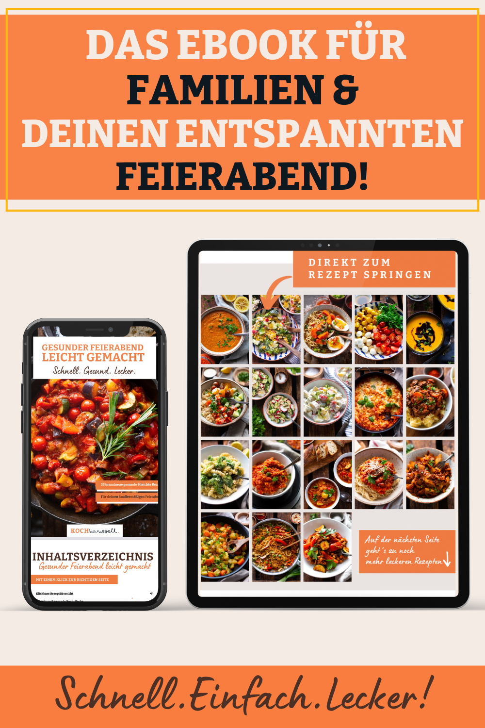 Werbung für das Familien-Kochbuch Gesunder Feierabend leicht gemacht Das Gesunder Feierabend leicht gemacht eBook