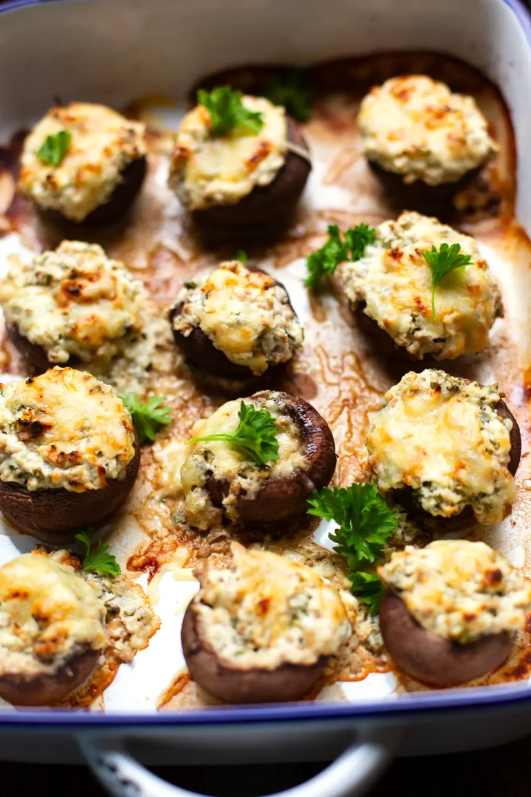 Gefüllte Champignons vegetarisch mit Frischkäse und Feta