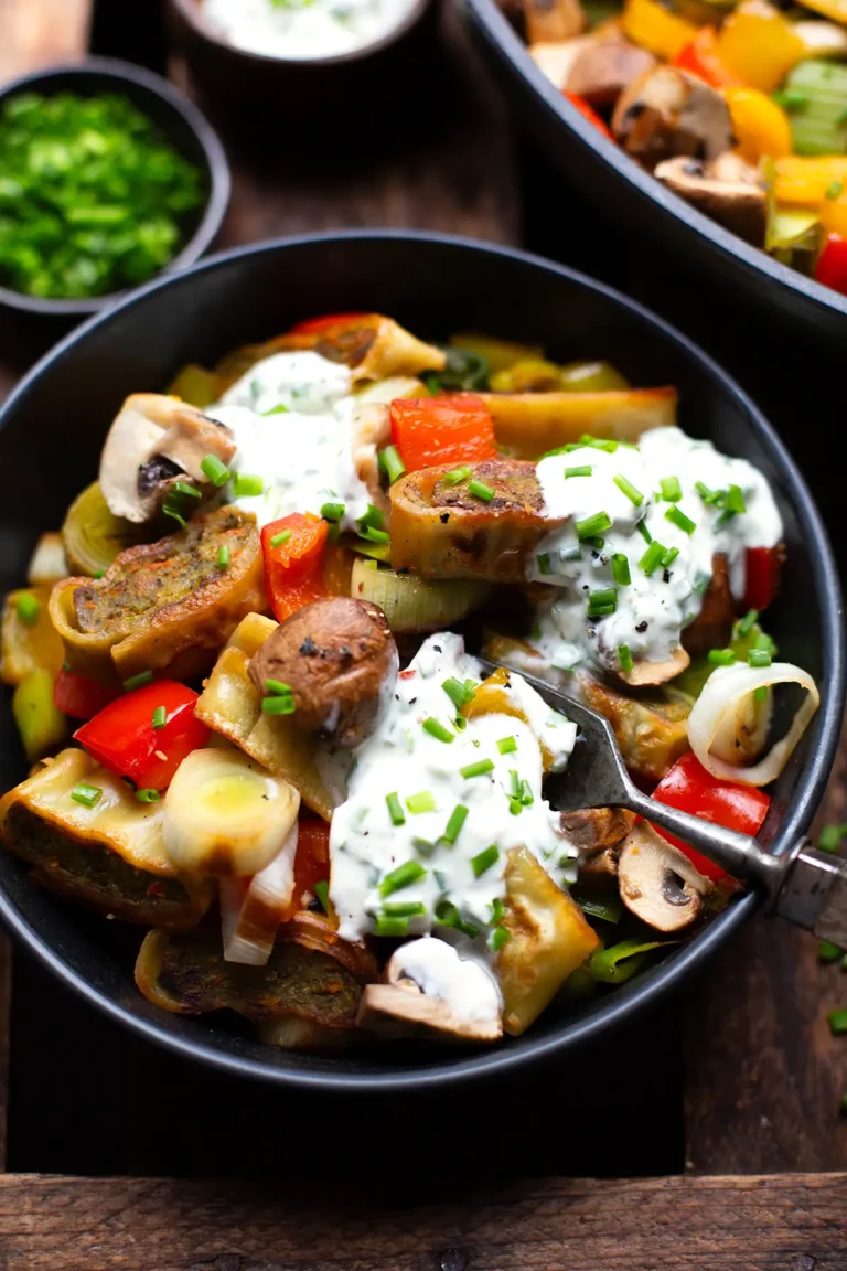 Maultaschen Pfanne mit Gemüse Rezept vegetarisch